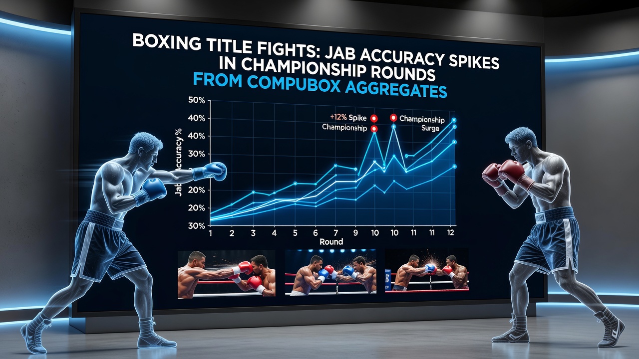 Side-by-side comparison of jab statistics from early rounds versus championship rounds in professional boxing
