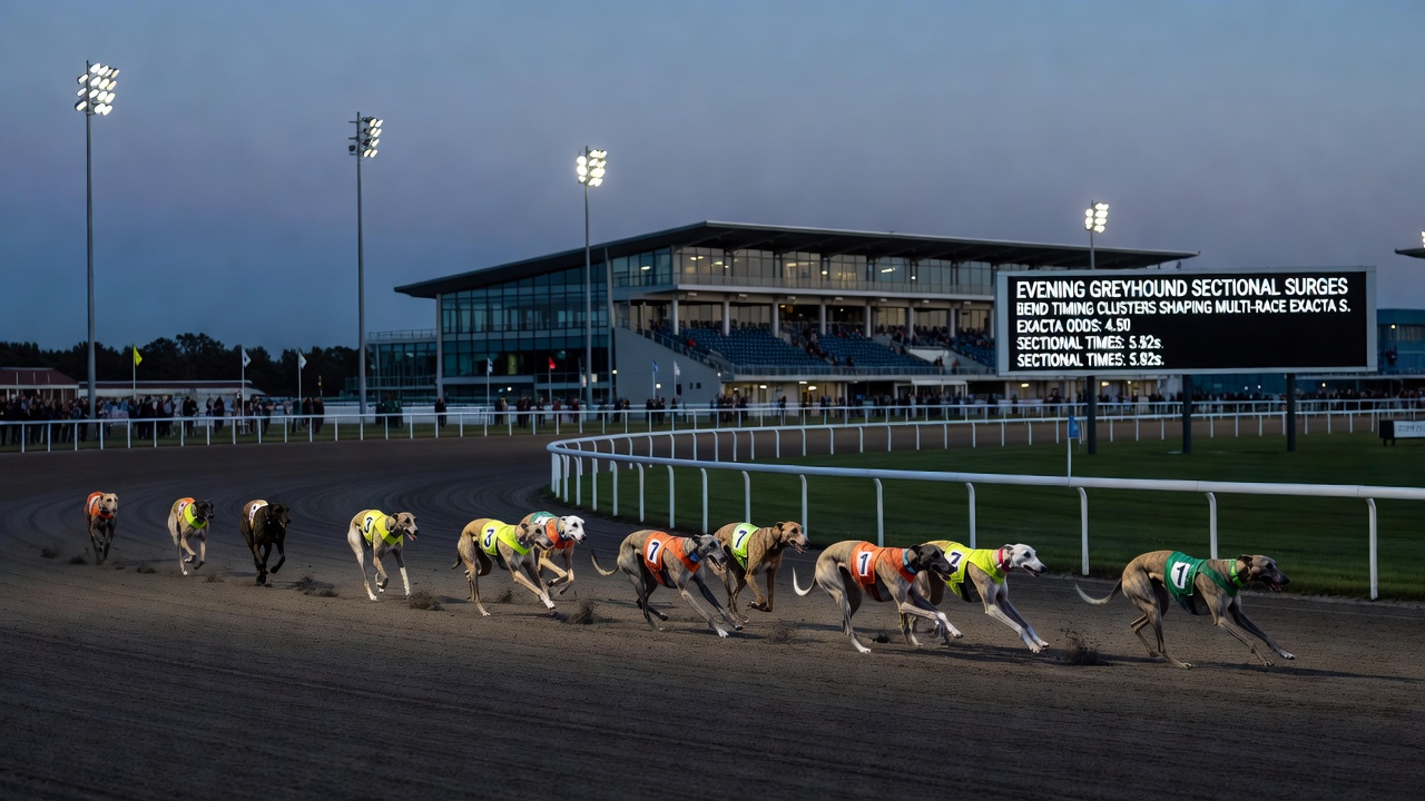 Archived clock data charts displaying bend timing clusters from Irish greyhound tracks