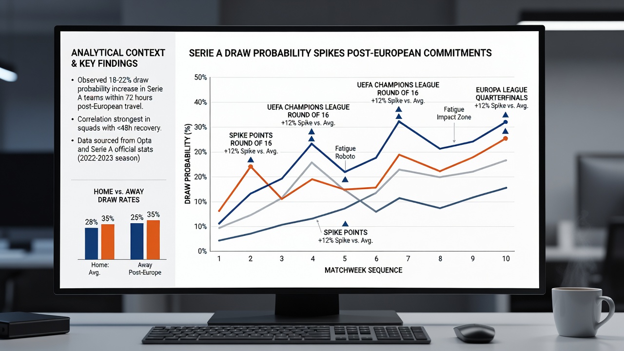 Historical Serie A data visualization of draw probabilities post-European matches