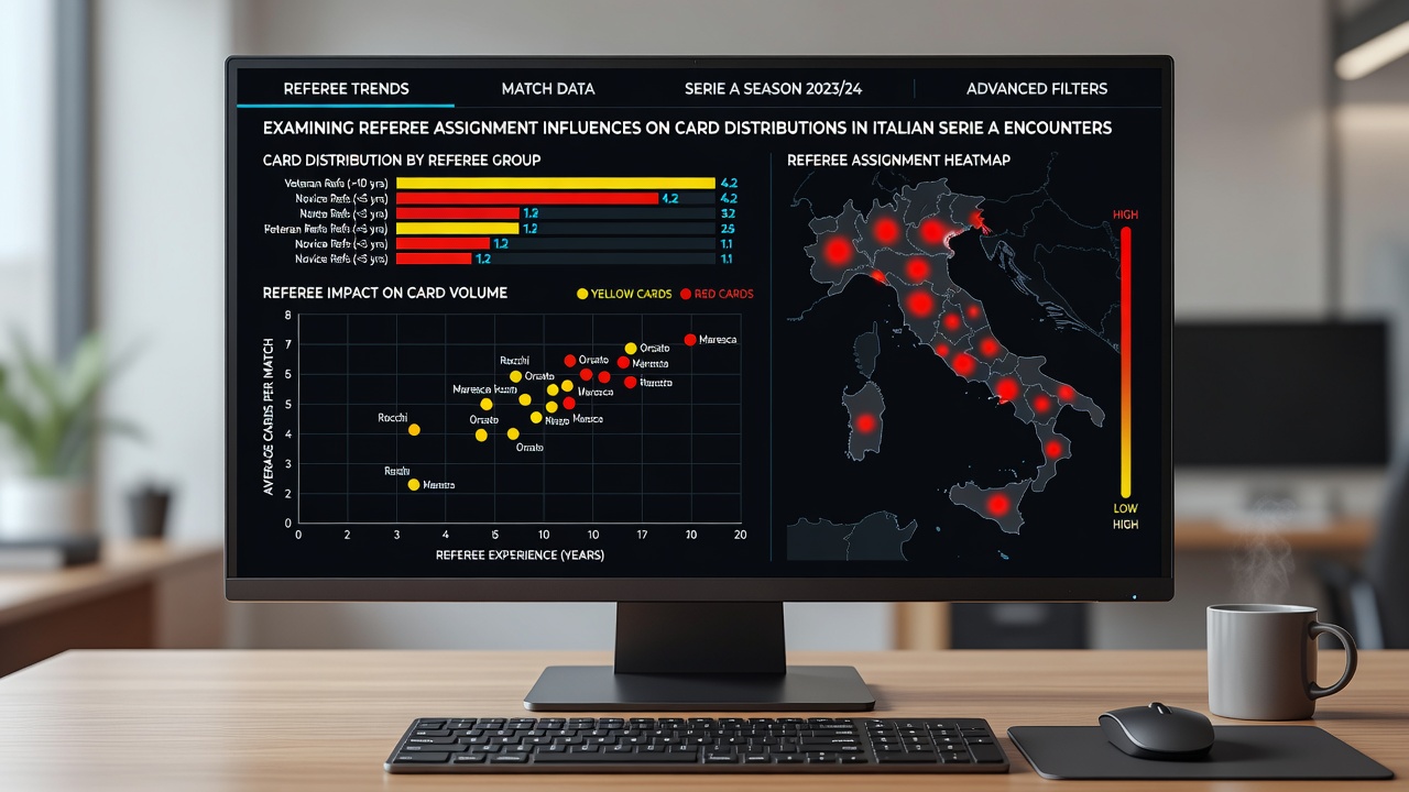 Data visualization of yellow and red card trends across multiple Serie A seasons