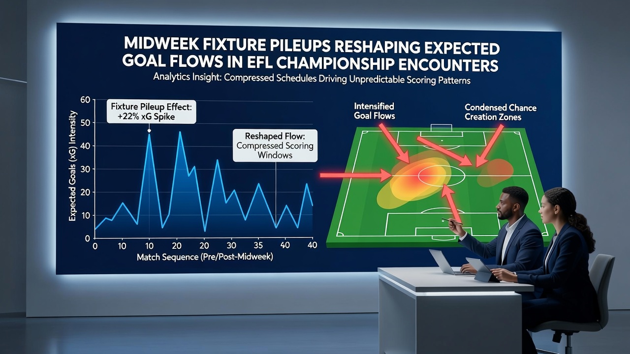 Midweek EFL Championship action with expected goal flow charts highlighting congestion impacts